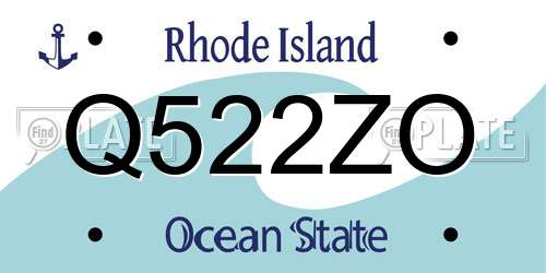 Q522ZO Rhode Island License Plate