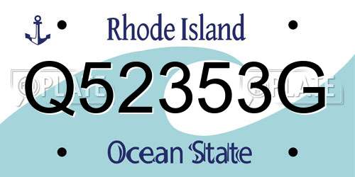 Q52353G Rhode Island License Plate