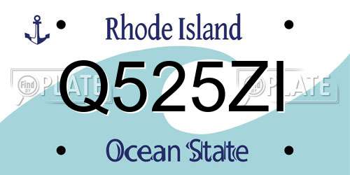 Q525ZI Rhode Island License Plate