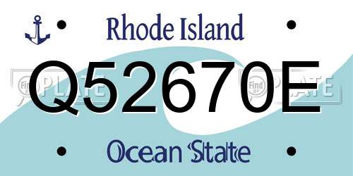 Q52670E Rhode Island License Plate