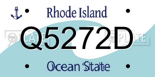 Q5272D Rhode Island License Plate