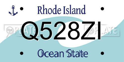 Q528ZI Rhode Island License Plate