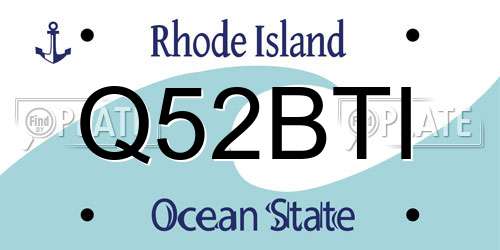 Q52BTI Rhode Island License Plate