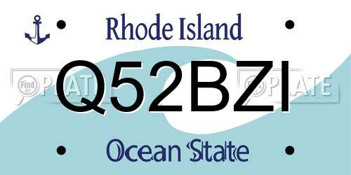 Q52BZI Rhode Island License Plate