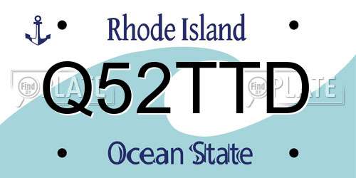 Q52TTD Rhode Island License Plate