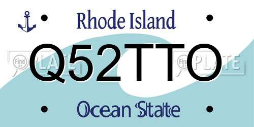Q52TTO Rhode Island License Plate