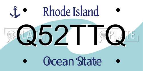 Q52TTQ Rhode Island License Plate