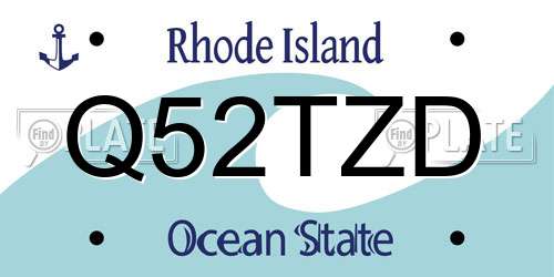 Q52TZD Rhode Island License Plate