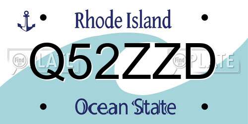 Q52ZZD Rhode Island License Plate