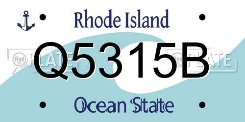 Q5315B Rhode Island License Plate