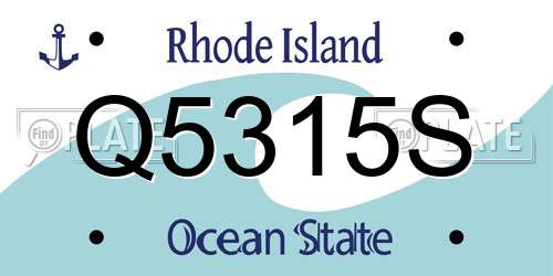 Q5315S Rhode Island License Plate