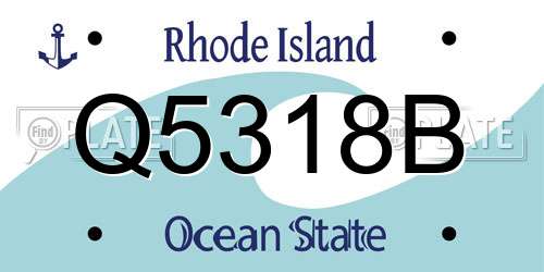 Q5318B Rhode Island License Plate