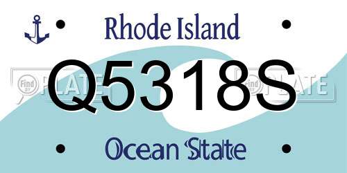 Q5318S Rhode Island License Plate