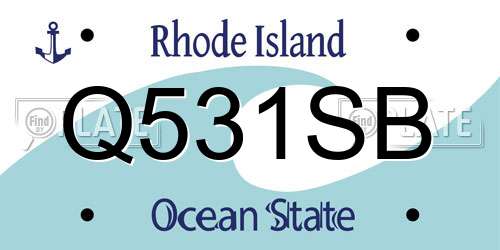 Q531SB Rhode Island License Plate