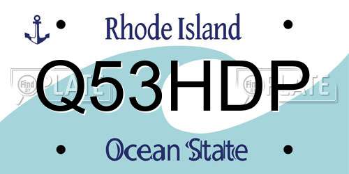 Q53HDP Rhode Island License Plate