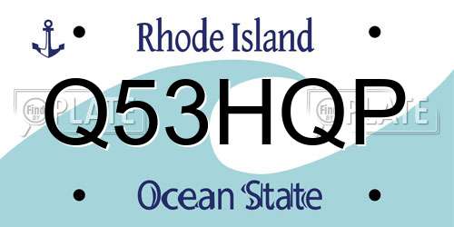 Q53HQP Rhode Island License Plate