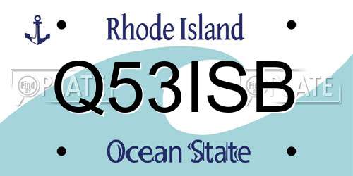 Q53ISB Rhode Island License Plate