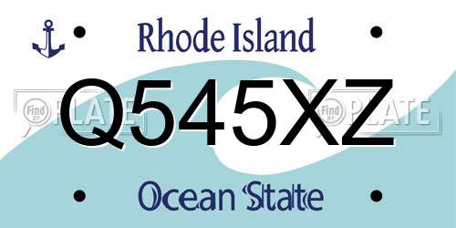 Q545XZ Rhode Island License Plate