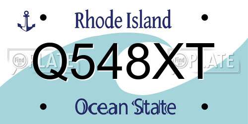 Q548XT Rhode Island License Plate