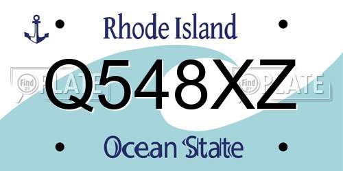 Q548XZ Rhode Island License Plate