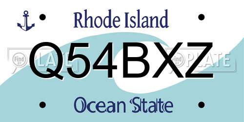 Q54BXZ Rhode Island License Plate