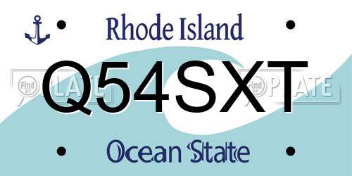 Q54SXT Rhode Island License Plate