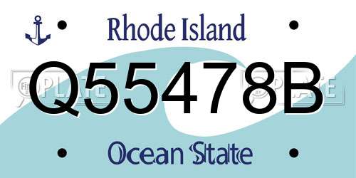 Q55478B Rhode Island License Plate