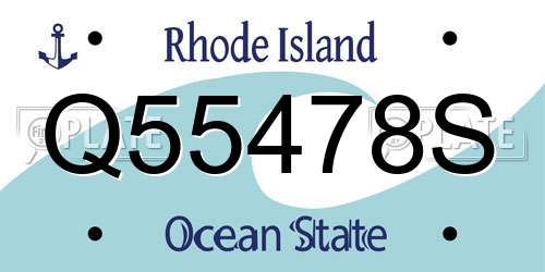 Q55478S Rhode Island License Plate