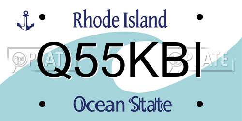 Q55KBI Rhode Island License Plate
