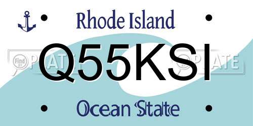 Q55KSI Rhode Island License Plate