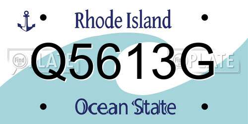 Q5613G Rhode Island License Plate