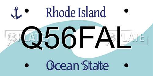 Q56FAL Rhode Island License Plate