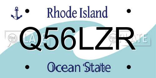 Q56LZR Rhode Island License Plate