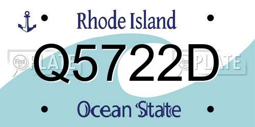 Q5722D Rhode Island License Plate