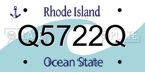 Q5722Q Rhode Island License Plate