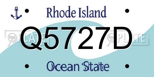 Q5727D Rhode Island License Plate
