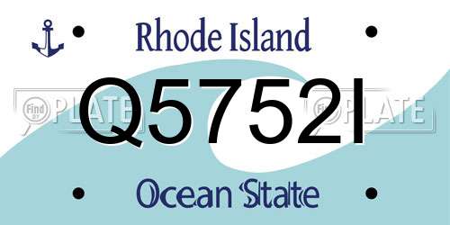 Q5752I Rhode Island License Plate