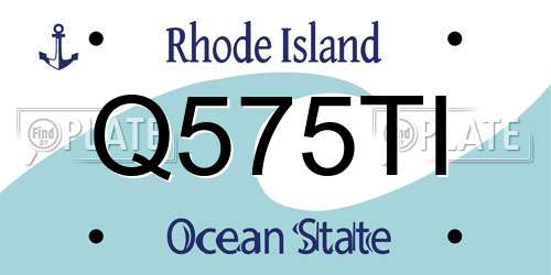 Q575TI Rhode Island License Plate