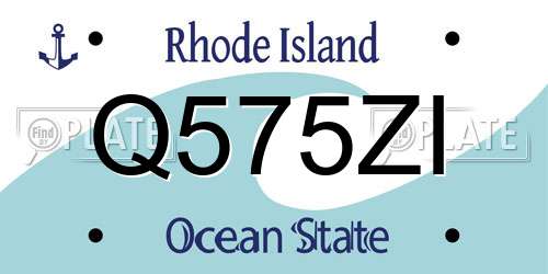 Q575ZI Rhode Island License Plate