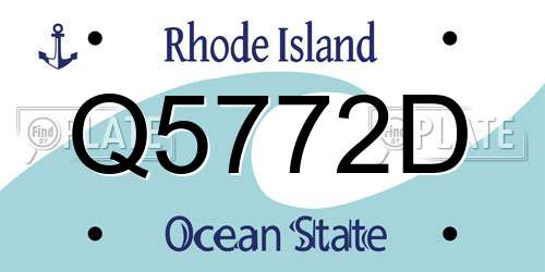 Q5772D Rhode Island License Plate
