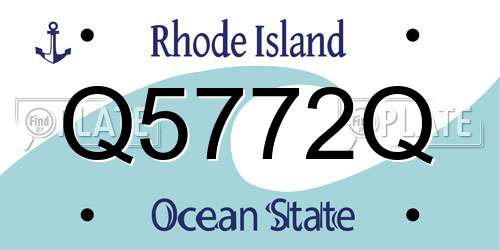 Q5772Q Rhode Island License Plate