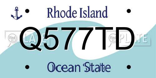 Q577TD Rhode Island License Plate