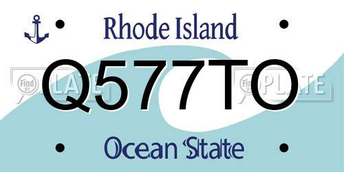 Q577TO Rhode Island License Plate