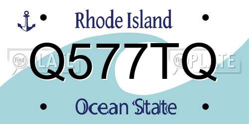 Q577TQ Rhode Island License Plate