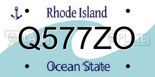 Q577ZO Rhode Island License Plate