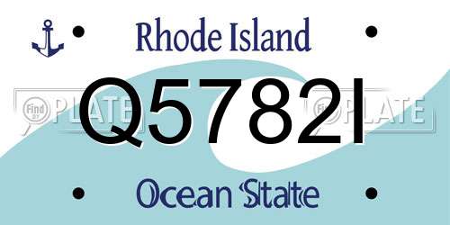 Q5782I Rhode Island License Plate