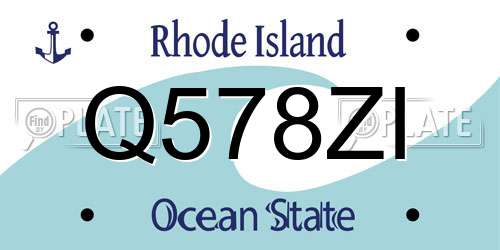 Q578ZI Rhode Island License Plate