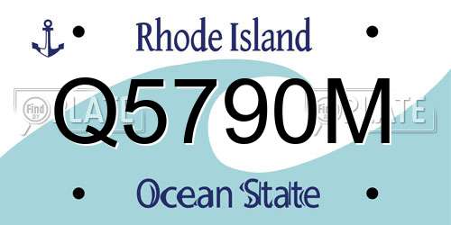Q5790M Rhode Island License Plate
