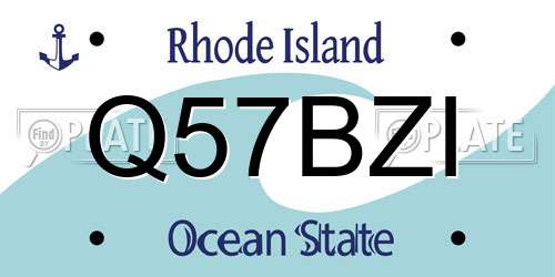 Q57BZI Rhode Island License Plate