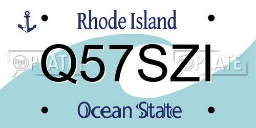 Q57SZI Rhode Island License Plate